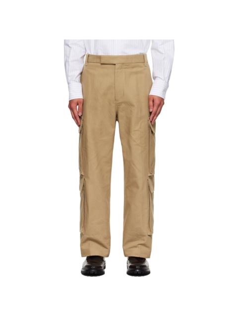 Thom Browne Beige Washed Cotton Utility Chino Cargo Pants