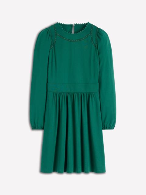 BODEN Mila Short Jersey Dress-Emerald Night