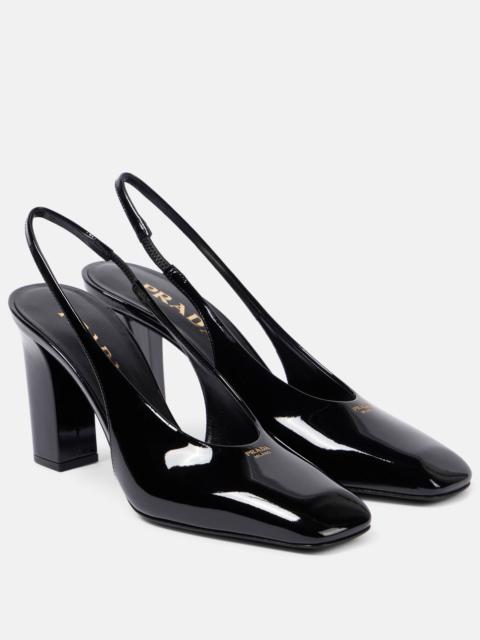 85 patent leather slingback pumps