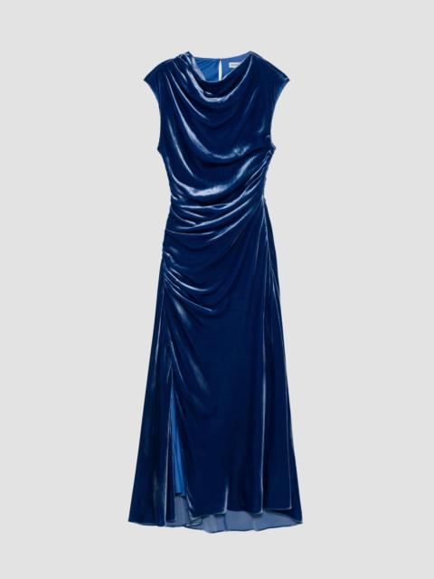 SIMKHAI Women's Burke Velvet Draped Midi Dress - Sapphire