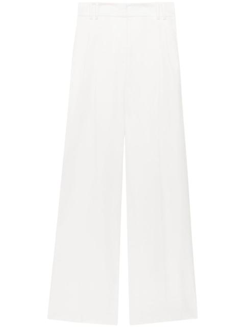Another Tomorrow wide-leg pleated linen trousers