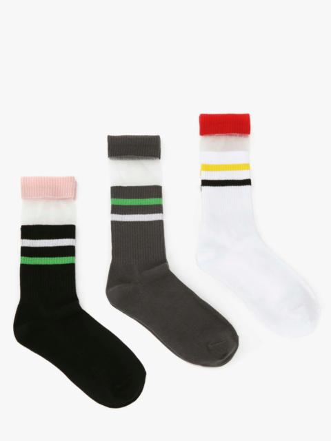 JW Anderson SHORT SOCKS WITH STRIPES - BUNDLE