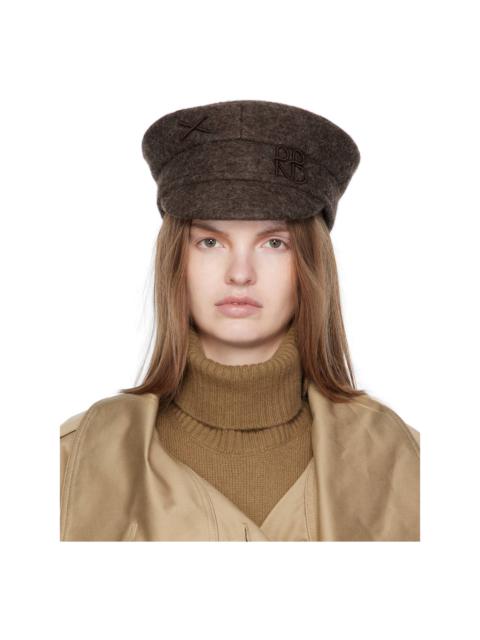 RUSLAN BAGINSKIY Brown Logo-Embellished Baker Boy Cap