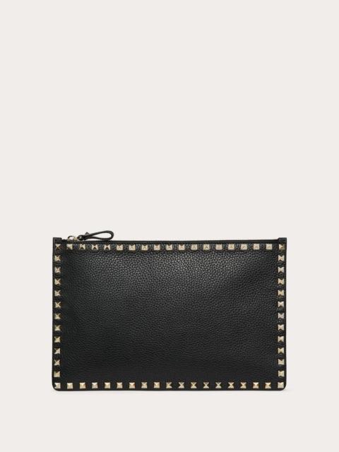 Valentino Rockstud Grainy Calfskin Pouch