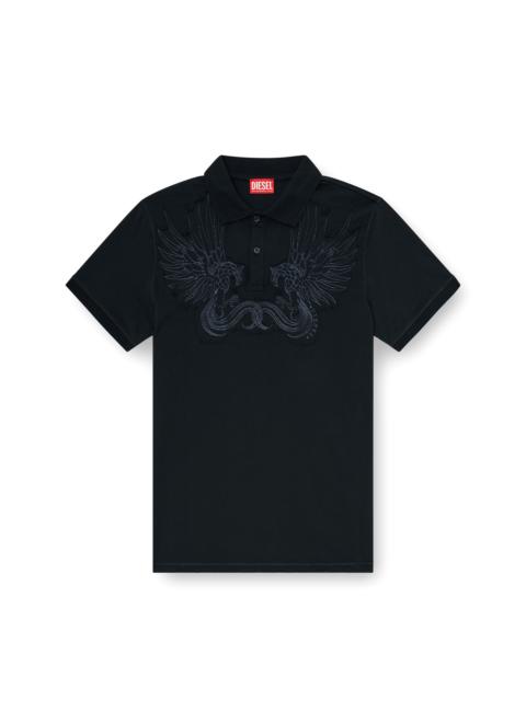 Diesel COTTON POLO WITH EMBROIDERED PATCH