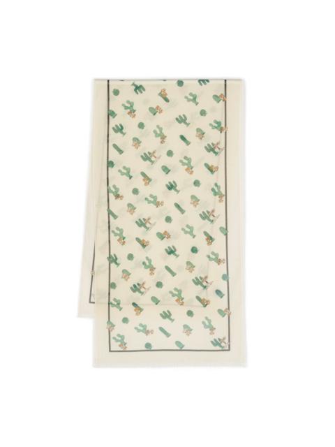 Moschino Teddy-Bear-print cotton scarf