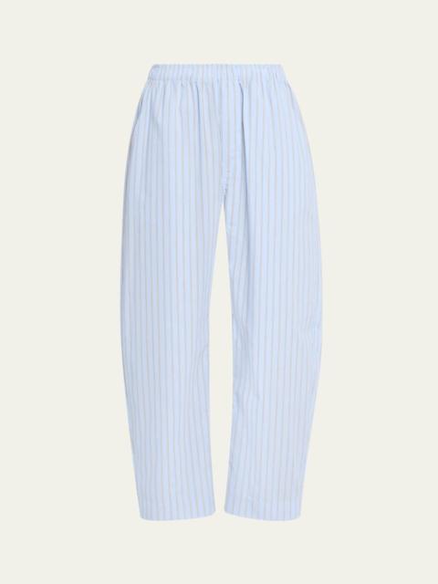 JAMIE HALLER The Boxer Striped Barrel-Leg Ankle Pants