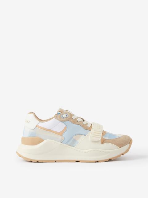 Burberry Check, Suede and Leather Sneakers