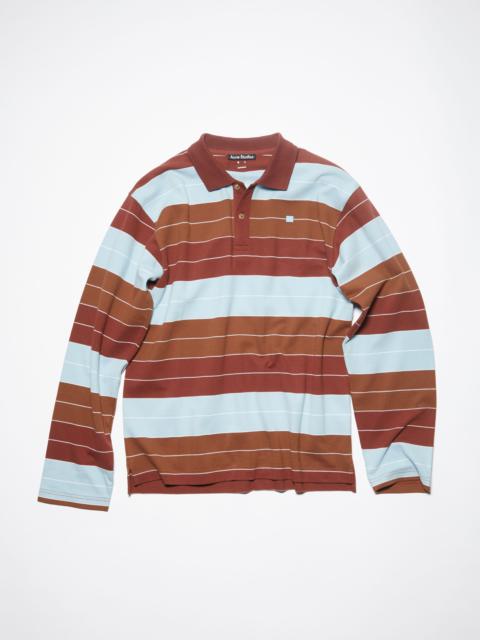Acne Studios Polo long sleeve t-shirt - Relaxed fit - Deep red/dusty blue