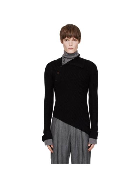EGONLAB Black & Gray Asymmetriecal Turtleneck