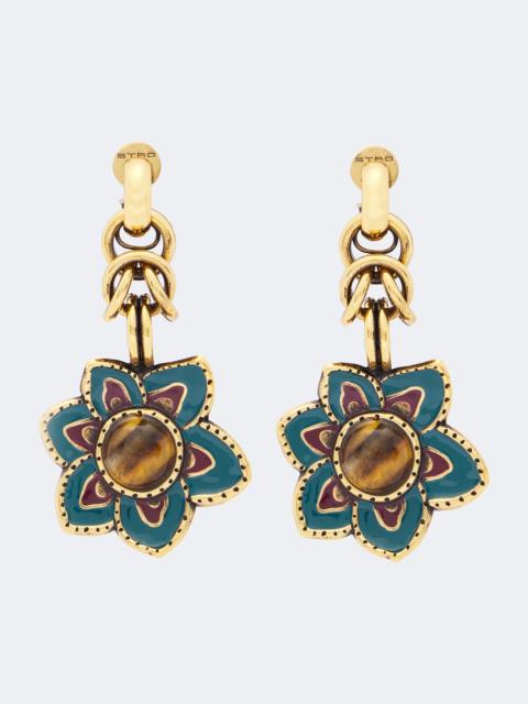 Etro Embellished floral drop earrings