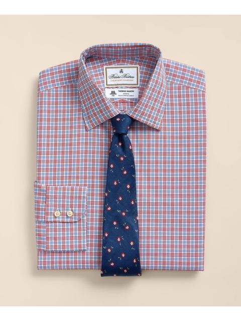 Brooks Brothers Brooks Brothers X Thomas Mason® Cotton Poplin Ainsley Collar, Check Dress Shirt