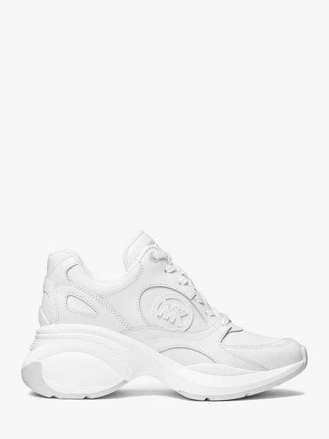 MICHAEL KORS Zuma Leather and Mesh Trainer