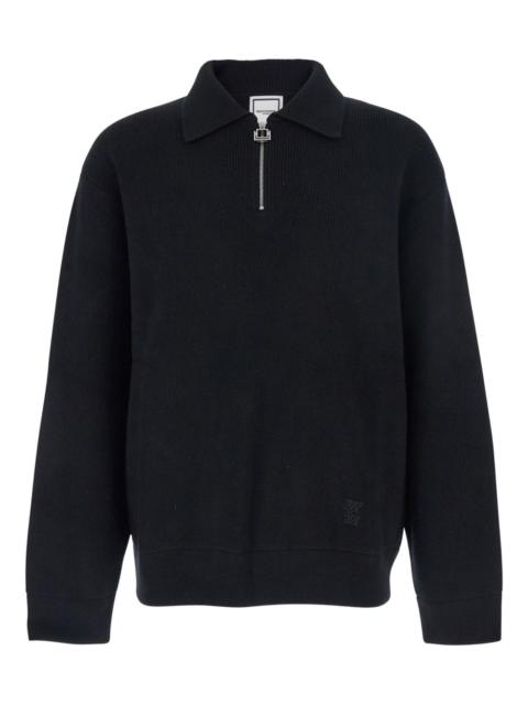 Wooyoungmi half-zip logo-patch polo shirt