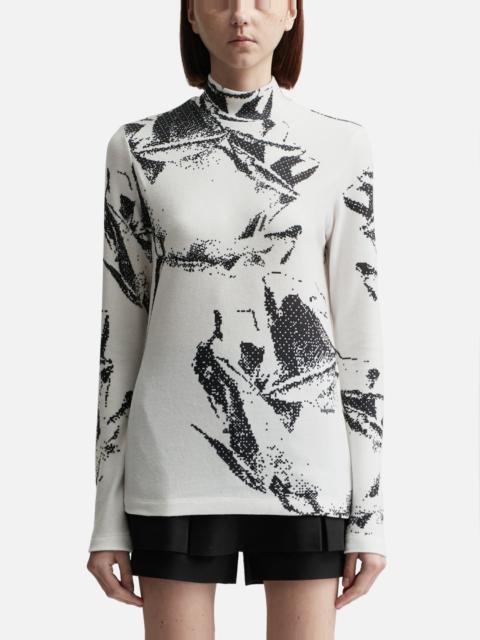 ROSE GRAPHIC HIGH NECK T-SHIRT