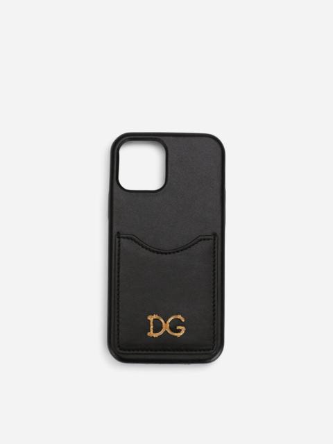 Dolce & Gabbana Calfskin iPhone 12/12 Pro cover with baroque DG logo