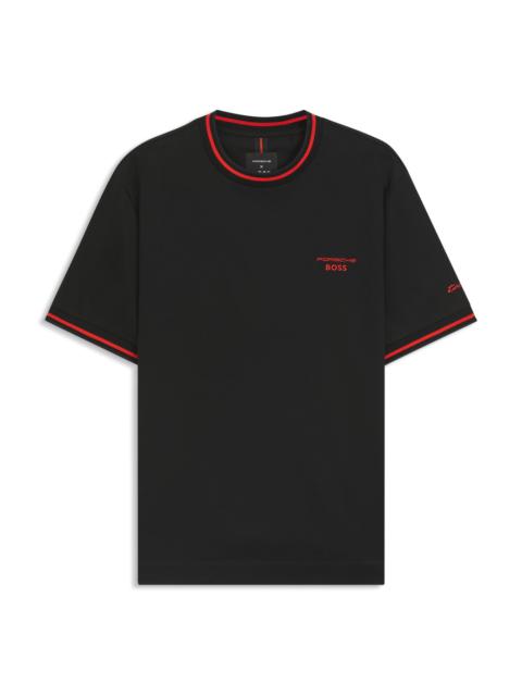BOSS PORSCHE X BOSS COTTON T-SHIRT WITH MOISTURE-CONTROL FINISH