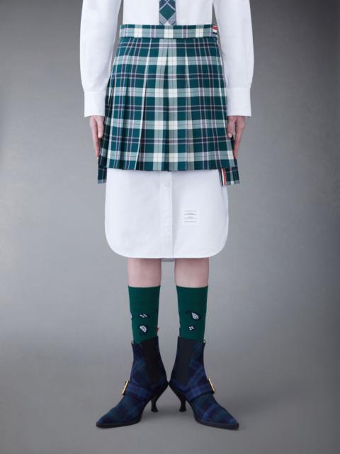 Tartan Twill Pleated Mini Skirt