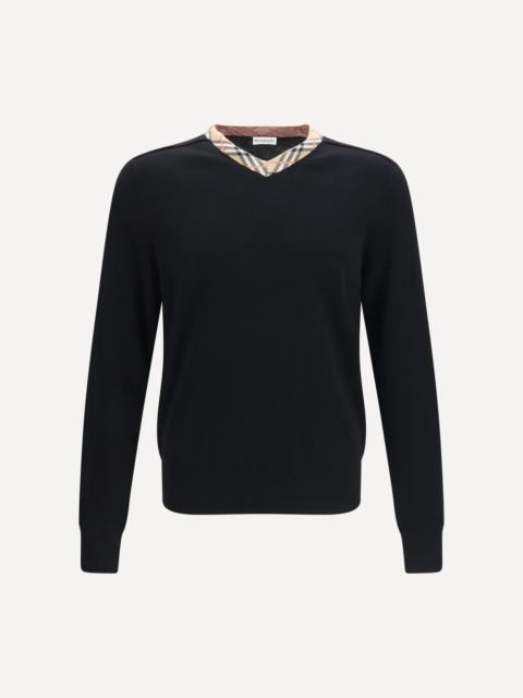 Burberry Check trim wool Sweater