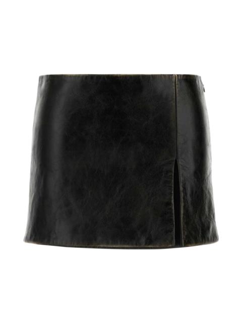 Black Leather Mini Skirt