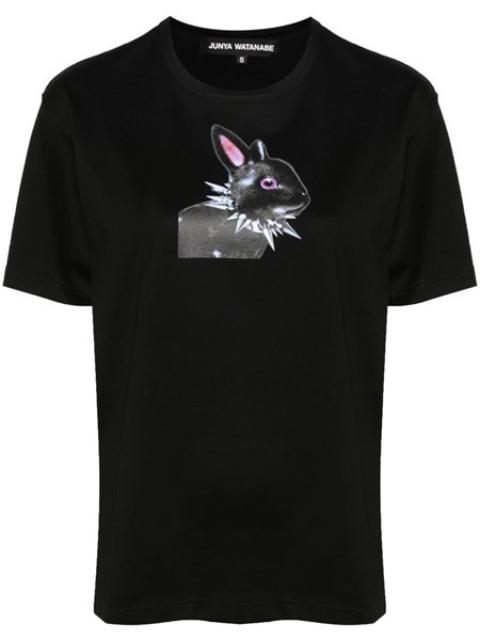 Junya Watanabe Cotton T-shirt with bunny print