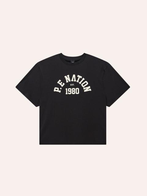 P.E NATION ESTABLISHED OVERSIZED SHORT SLEEVE TEE IN BLACK