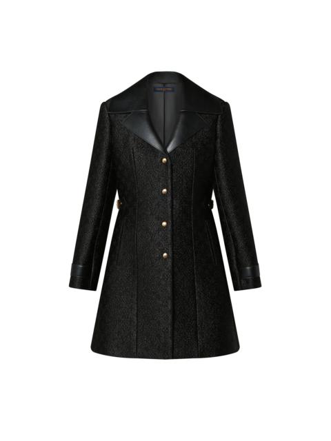 Louis Vuitton Leather Insert A-Line Glitter Coat