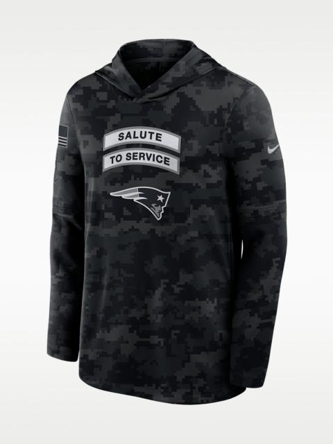 Nike New England Patriots Salute to Service Sideline Men's Nike Dri-FIT NFL Long-Sleeve Hooded Top