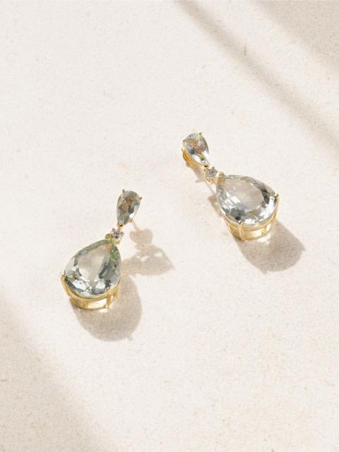 MATEO Sophia 14-karat gold, amethyst and diamond earrings Green