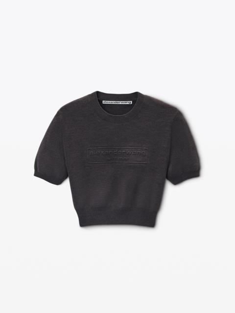 Alexander Wang Logo-Embossed Tee in Rib-Knit