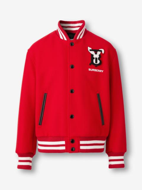 Burberry Rabbit Appliqué Technical Wool Bomber Jacket