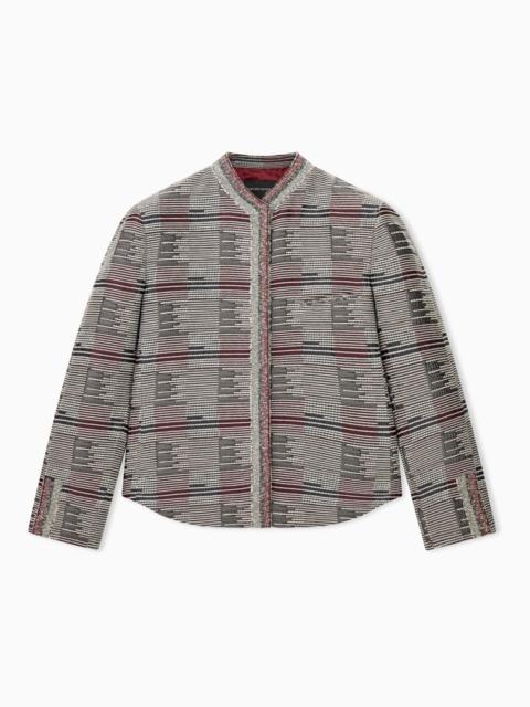 EMPORIO ARMANI BLAZER WITH IRREGULAR GEOMETRY JACQUARD IN REGULAR FIT