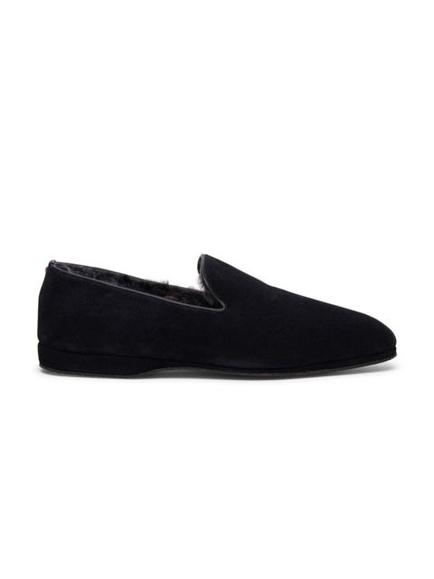 Santoni Men’s blue suede slipper