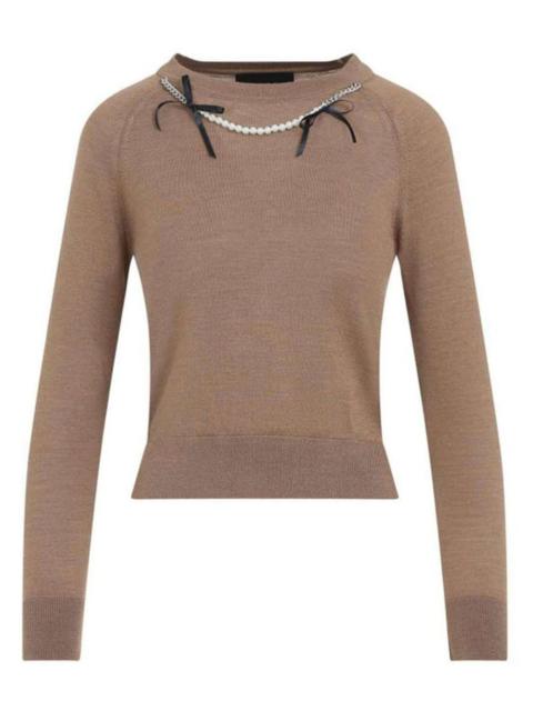 Simone Rocha pearl chain bow sweater