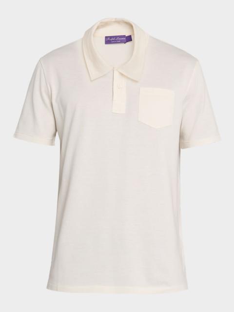 Ralph Lauren Men's Cotton and Cashmere Pique Pocket Polo Shirt