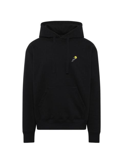 vowels floral-embroidered hoodie
