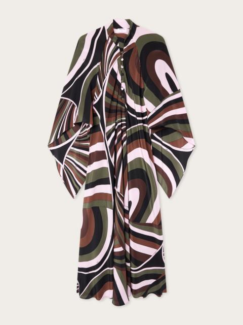 PUCCI IRIDE PRINT LONG KAFTAN IN CREPE DE CHINE