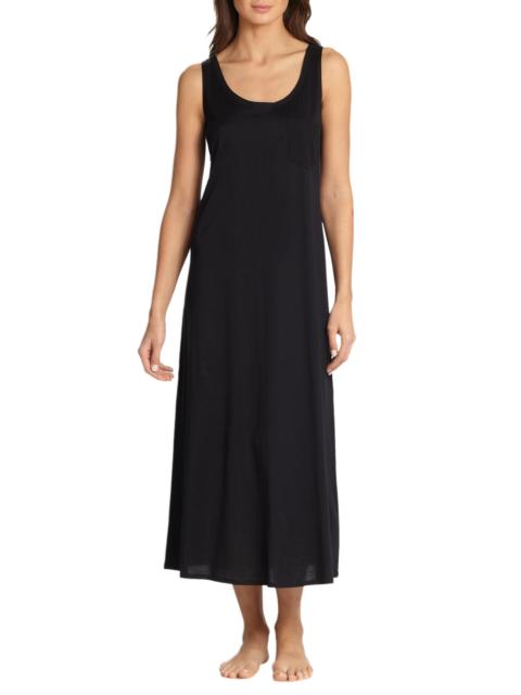 HANRO Women's Cotton Deluxe Long Tank Gown - Black