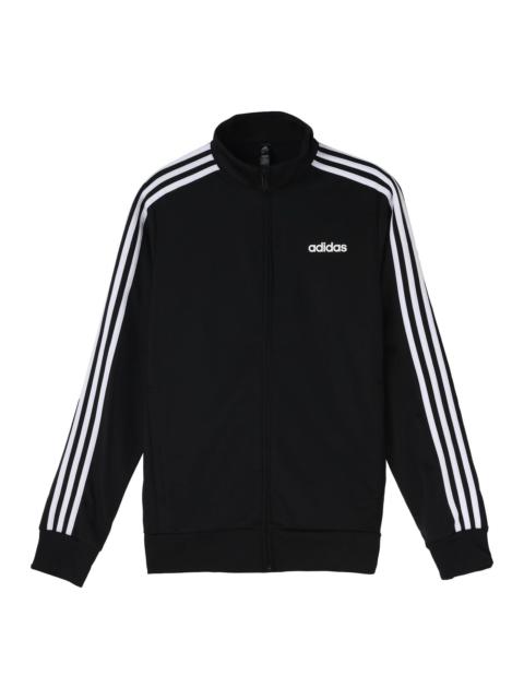 adidas Stand Collar Casual Sports Running Jacket Black FM5770