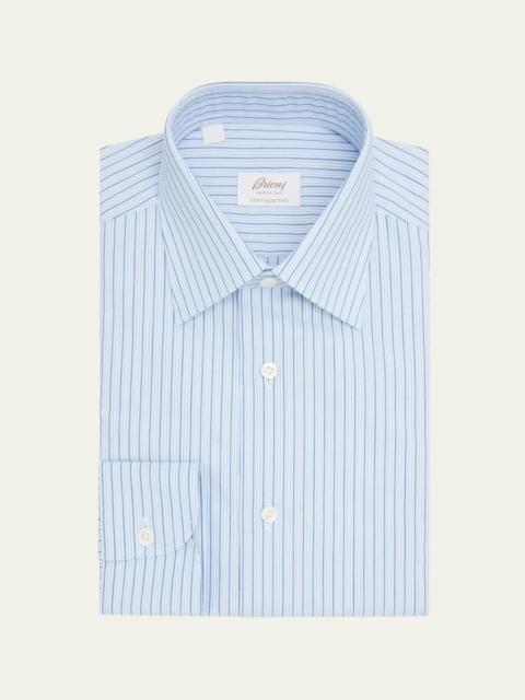 Brioni Men's Ventiquattro Cotton Multi-Stripe Dress Shirt