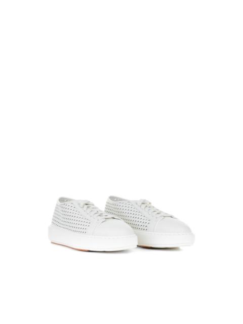 Santoni perforated leather sneakers