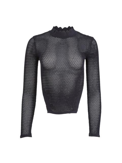 Fleur du Mal Scalloped Pointelle Knit Top