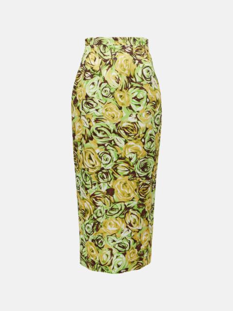 EMILIA WICKSTEAD Lorelei floral twill pencil skirt