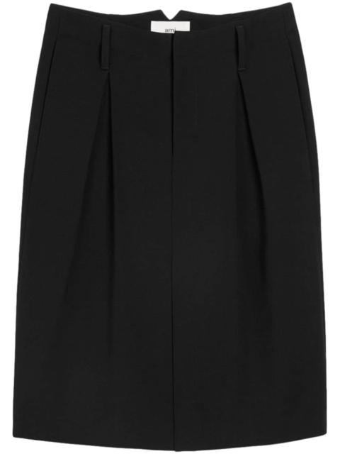 AMI Paris dart-detail high-waist midi skirt