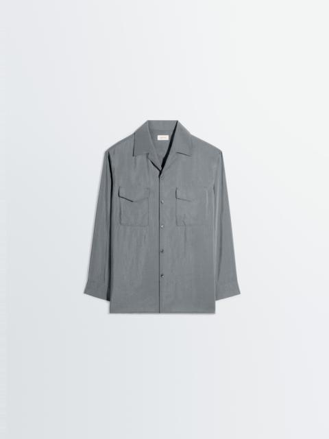 CONVERTIBLE COLLAR SHIRT IN DRY SILK