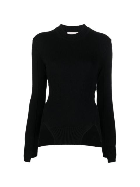 long-sleeve knitted top