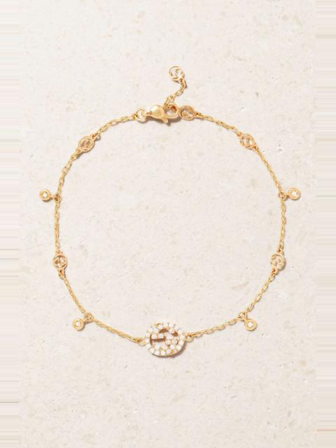 Interlocking G 18-karat rose gold diamond bracelet