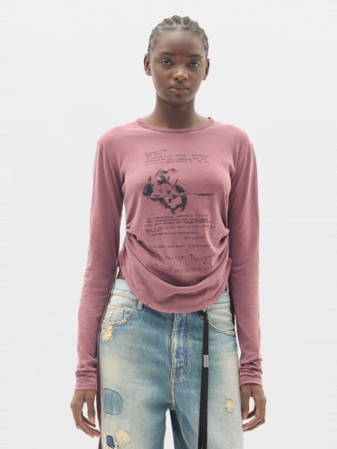 Ann Demeulemeester Dot Wrinkled Cropped Long Sleeves Top