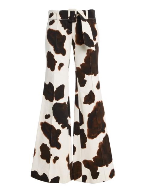 FRANÇOISE Clover Cow-Hide Cotton Flared Pants