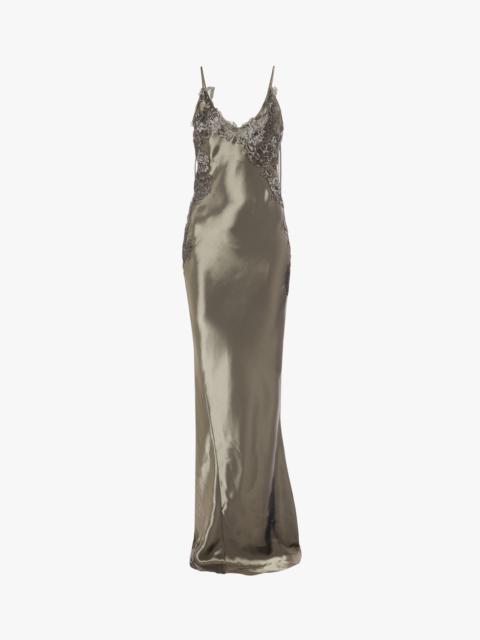 Victoria Beckham Liquid Metallic Gown in Silver